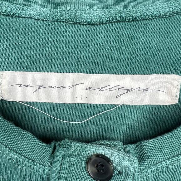 Raquel Allegra Tie Dye Cotton Henley T-Shirt Short Sleeve Sz 1 Small Boho Hippie - Picture 4 of 10